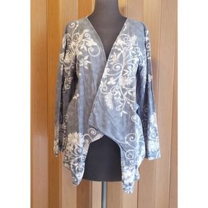 Take Two size large gray & white cardigan